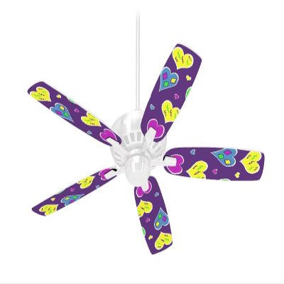 Crazy Hearts - Ceiling Fan Skin Kit fits most 42 inch fans (FAN and BLADES SOLD SEPARATELY)