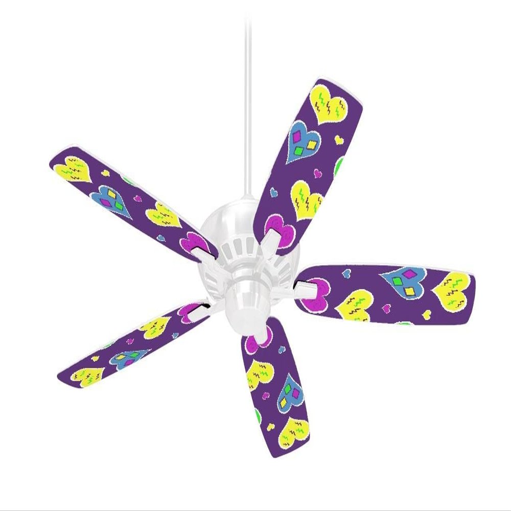 Crazy Hearts - Ceiling Fan Skin Kit fits most 42 inch fans (FAN and BLADES SOLD SEPARATELY)