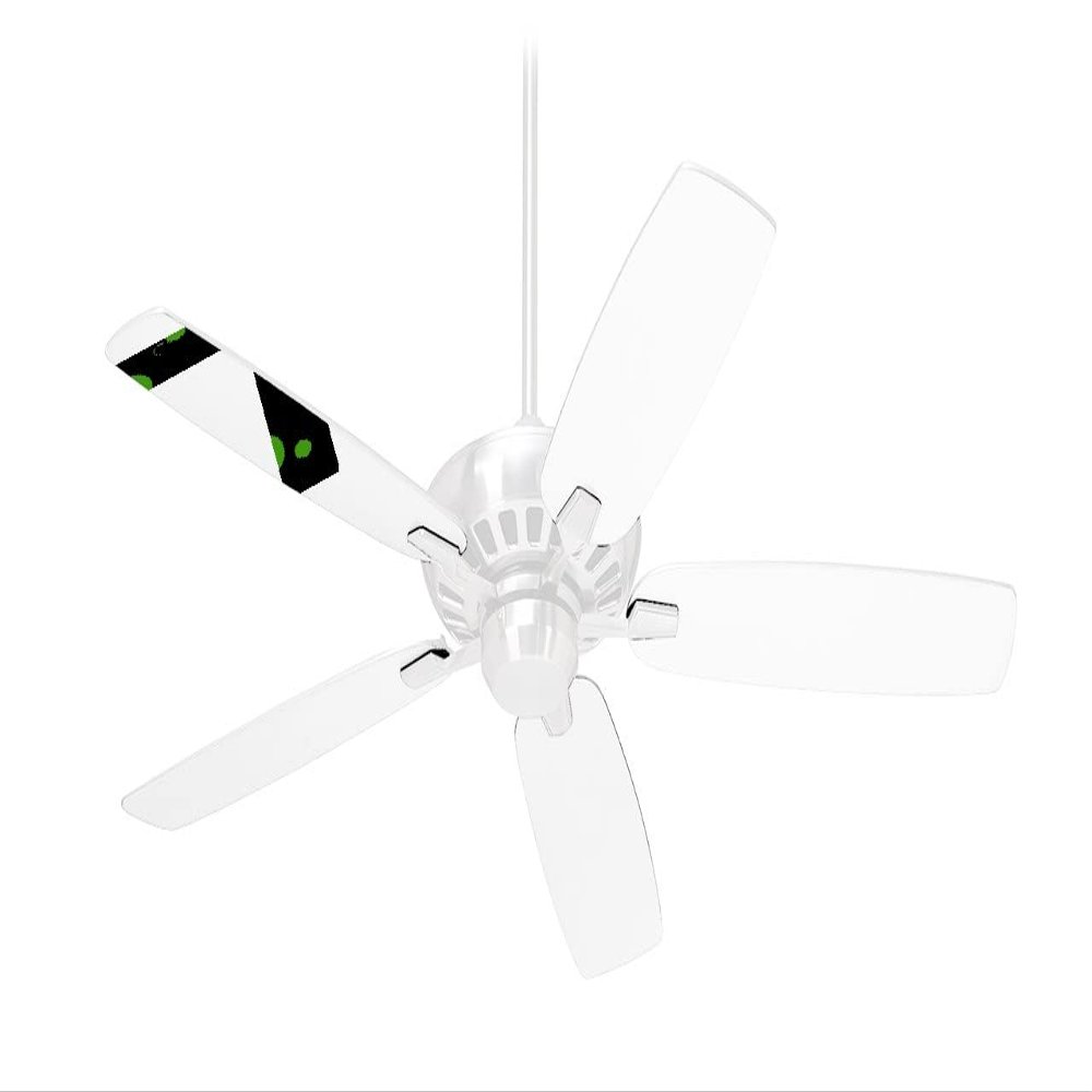 Lots of Dots Green on Black - Ceiling Fan Skin Kit fits most 42 inch fans (FAN and BLADES SOLD SEPARATELY)