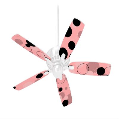 Lots of Dots Pink on Pink - Ceiling Fan Skin Kit fits most 42 inch fans (FAN and BLADES SOLD SEPARATELY)