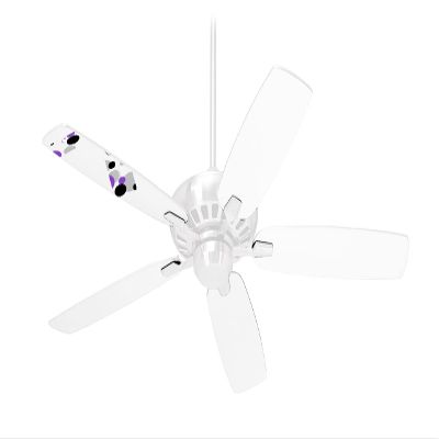 Lots of Dots Purple on White - Ceiling Fan Skin Kit fits most 42 inch fans (FAN and BLADES SOLD SEPARATELY)