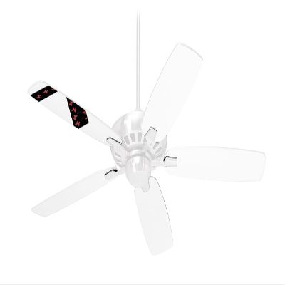 Pastel Butterflies Red on Black - Ceiling Fan Skin Kit fits most 42 inch fans (FAN and BLADES SOLD SEPARATELY)