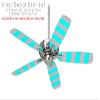 Psycho Stripes Neon Teal and Gray - Ceiling Fan Skin Kit fits most 42 inch fans (FAN and BLADES SOLD SEPARATELY) view 2