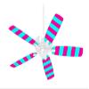 Psycho Stripes Neon Teal and Hot Pink - Ceiling Fan Skin Kit fits most 42 inch fans (FAN and BLADES SOLD SEPARATELY) view 1
