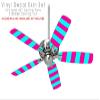Psycho Stripes Neon Teal and Hot Pink - Ceiling Fan Skin Kit fits most 42 inch fans (FAN and BLADES SOLD SEPARATELY) view 2