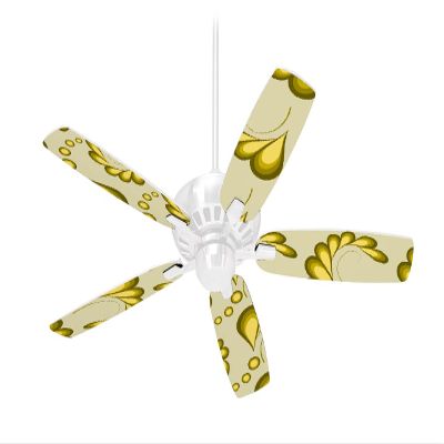 Petals Yellow - Ceiling Fan Skin Kit fits most 42 inch fans (FAN and BLADES SOLD SEPARATELY)