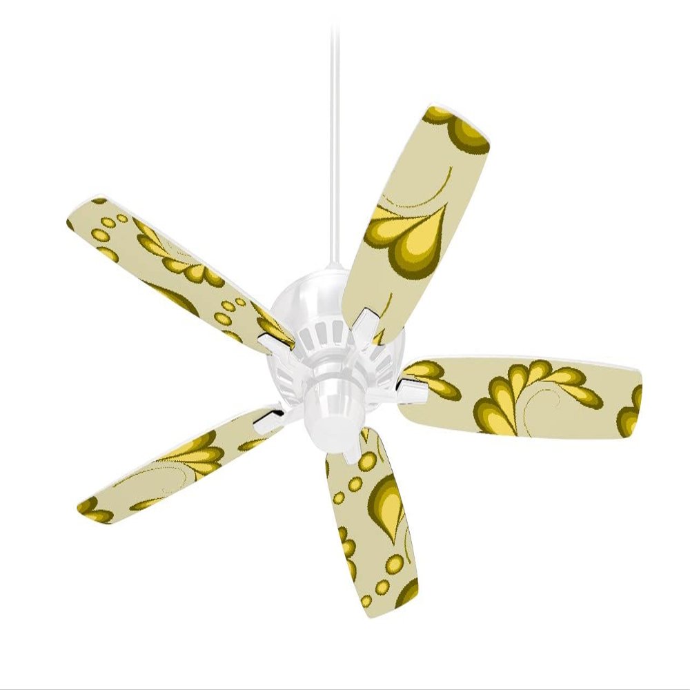 Petals Yellow - Ceiling Fan Skin Kit fits most 42 inch fans (FAN and BLADES SOLD SEPARATELY)
