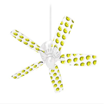 Smileys on White - Ceiling Fan Skin Kit fits most 42 inch fans (FAN and BLADES SOLD SEPARATELY)