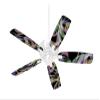 Neon Swoosh on Black - Ceiling Fan Skin Kit fits most 42 inch fans (FAN and BLADES SOLD SEPARATELY) view 1