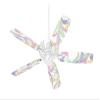 Neon Swoosh on White - Ceiling Fan Skin Kit fits most 42 inch fans (FAN and BLADES SOLD SEPARATELY) view 1