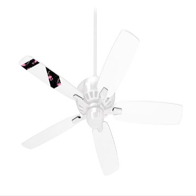 Flamingos on Black - Ceiling Fan Skin Kit fits most 42 inch fans (FAN and BLADES SOLD SEPARATELY)