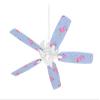 Flamingos on Blue - Ceiling Fan Skin Kit fits most 42 inch fans (FAN and BLADES SOLD SEPARATELY) view 1