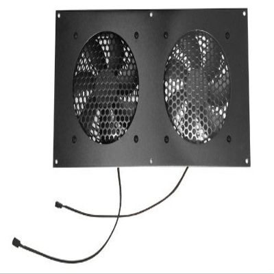 Coolerguys Programmable Thermostat Cooling Kit for Cabinets, AV, and Components (Metal, Dual 120mm)