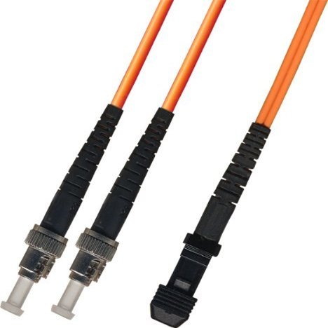 10M Multimode Duplex Fiber Optic Cable (50/125) - ST to MTRJ