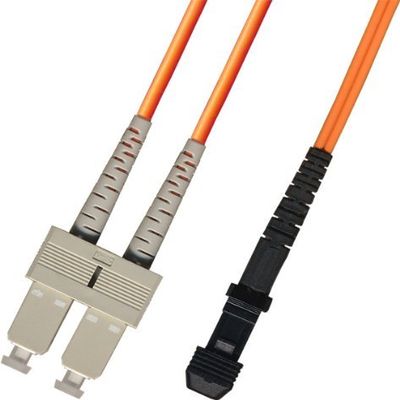 15M Multimode Duplex Fiber Optic Cable (50/125) - SC to MTRJ