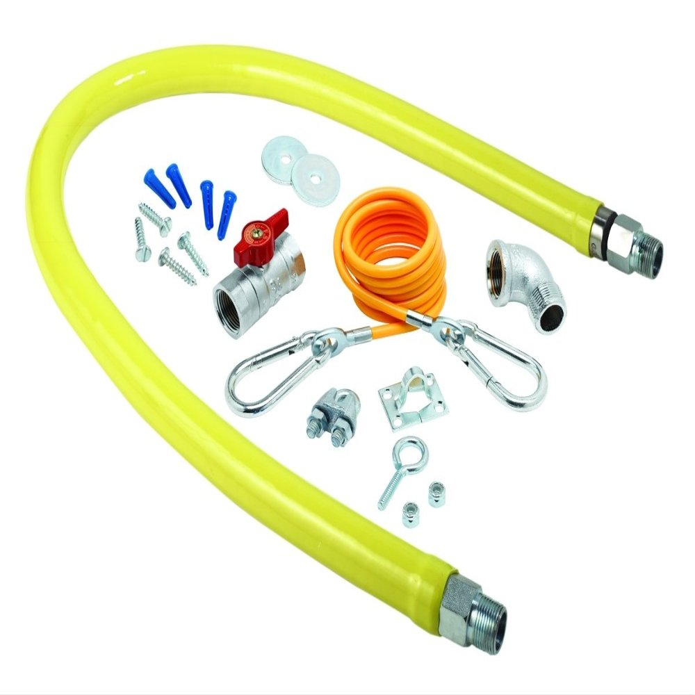 T&S Brass HG-2C-36K Gas Hose with Free Spin Fittings, 1/2-Inch Npt, 36-Inch Long and Includes Installation Kit