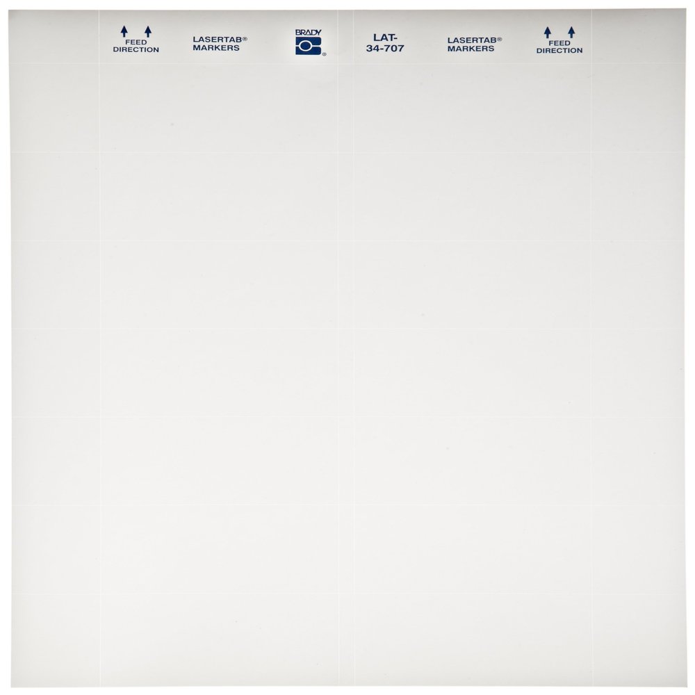 Brady LAT-34-707-1 3" Width x 1.437" Height, B-707 Rough Surface Polyester, Matte Finish White Lasertab Laser Printable Label (Pack of 1000)