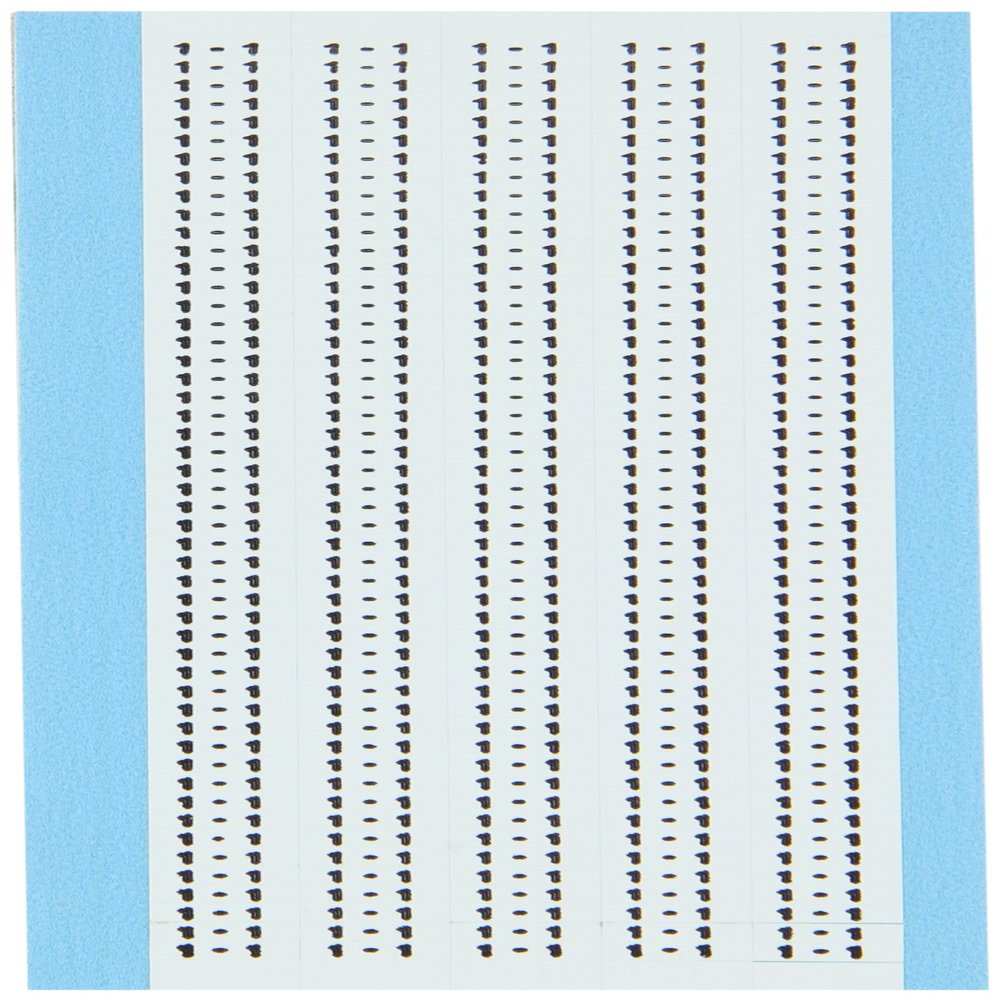 Brady TMXM-1-PK 7.940mm Width x 2.380mm Height, B-702 Vinyl, Black on White Micro Solid Numbers Wire Marker Card, Legend "1" (Pack of 25 Card)
