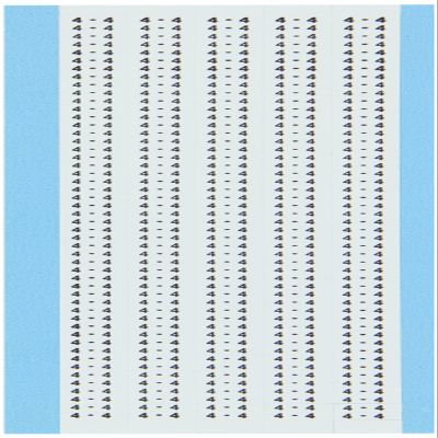 Brady TMXM-4-PK 7.940mm Width x 2.380mm Height, B-702 Vinyl, Black on White Micro Solid Numbers Wire Marker Card, Legend "4" (Pack of 25 Card)