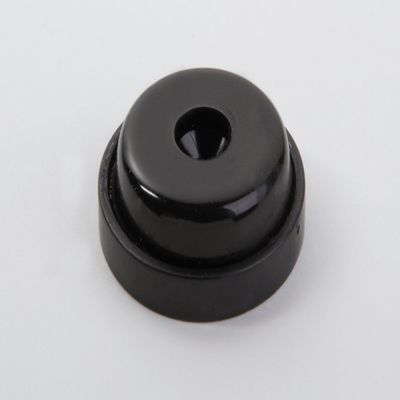 16 Gliders of Hard Rubber with Screw, Black, 24 mm