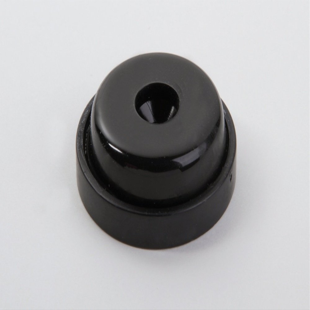 16 Gliders of Hard Rubber with Screw, Black, 24 mm