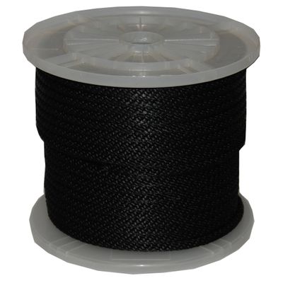 T.W Evans Cordage Co. 98324 3/8-Inch by 300-Feet Solid Braid Propylene Multifilament Derby Rope, Black