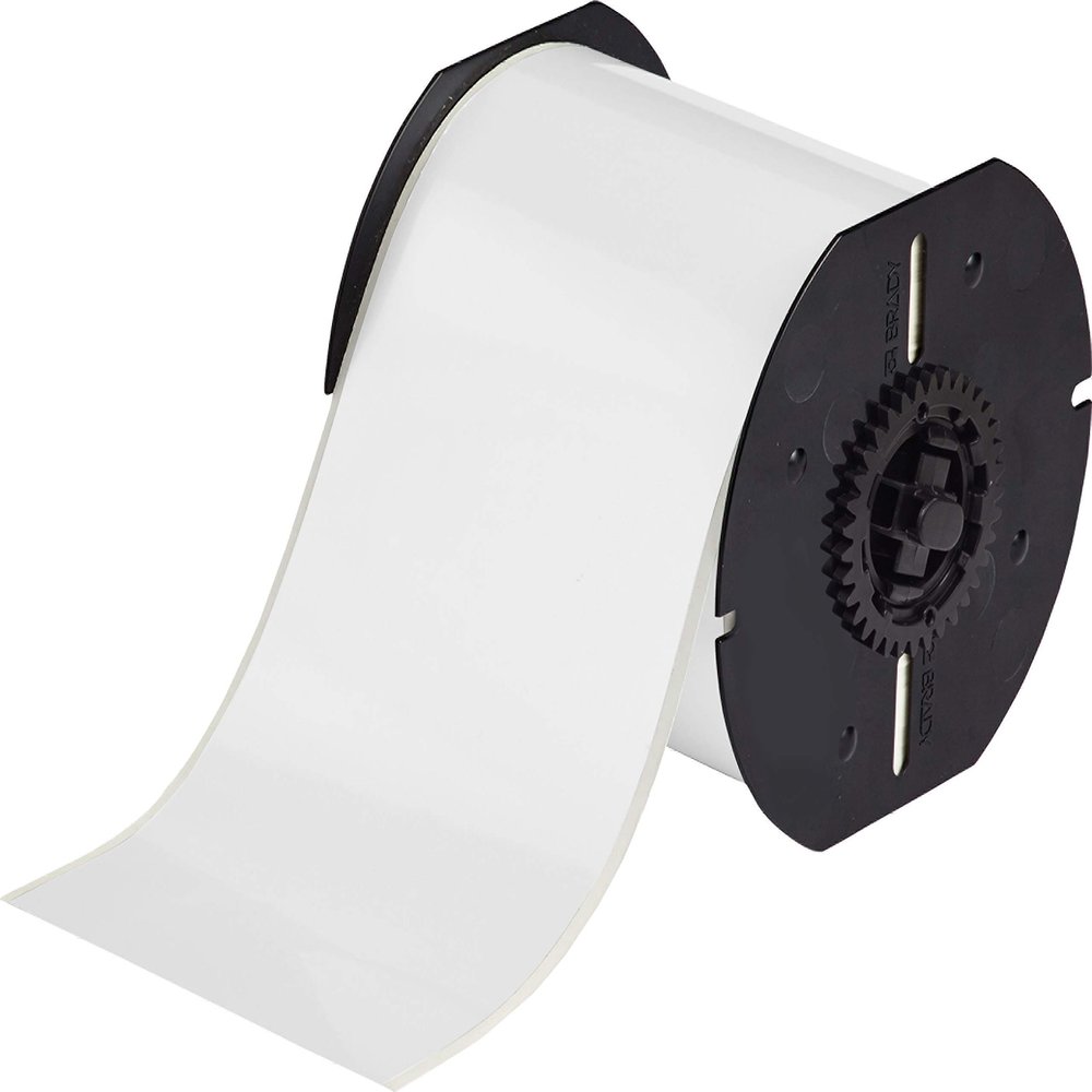 Brady B30C-4000-581-WT 100' Length x 4" Width, B-581 Repositional Vinyl, White BBP31 Film