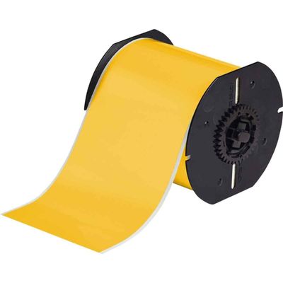 Brady B30C-4000-581-YL 100' Length x 4" Width, B-581 Repositional Vinyl, Yellow BBP31 Film