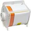 Brady 113160 GlobalMark 100' Length x 4" with 0.75" stripe, B-595 Vinyl, White and Orange Indoor/Outdoor Industrial Label Maker Tape view 1