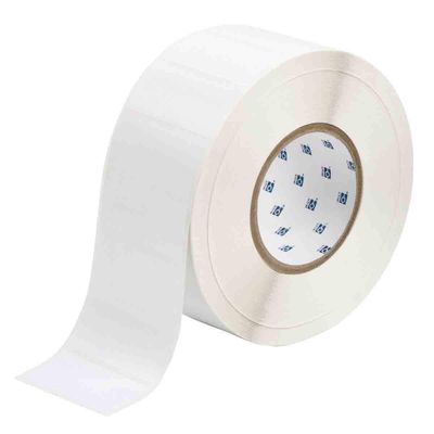 Brady THT-7-7546-3 2.75" Width x 1.25" Height, B-7546 Tamper Evident Polyester, Gloss Finish White Thermal Transfer Printable Label (3000 per Roll)