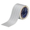 Brady THT-14-438-10 0.65" Width x 0.2" Height, B-438 Tamper-Evident Metallized Polyester, Matte Finish Silver Thermal Transfer Printable Labels (10000 per Roll) view 1