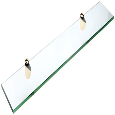 Spancraft Glass P-6x33-Brass Peacock Glass Shelf, 6" x 33", Brass