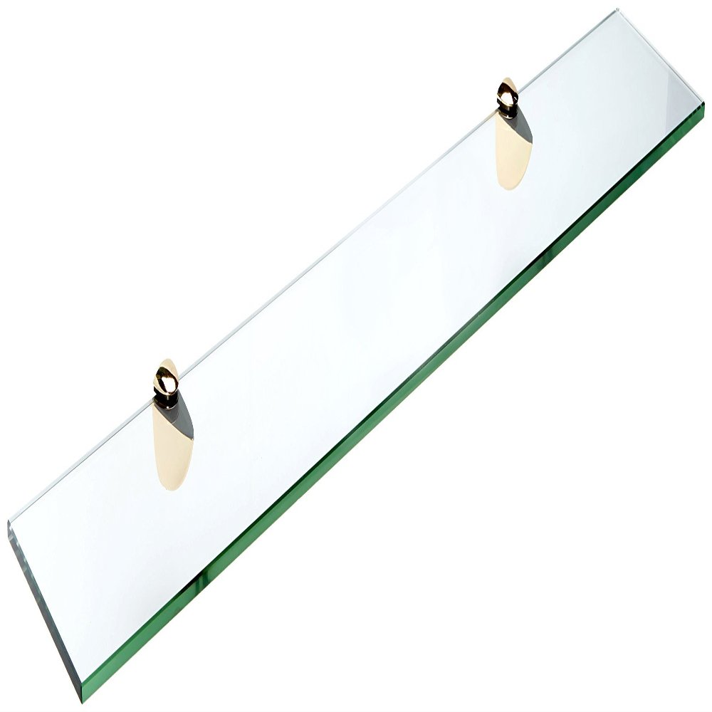 Spancraft Glass P-6x33-Brass Peacock Glass Shelf, 6" x 33", Brass