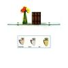 Spancraft Glass P-6x21-Brass Peacock Glass Shelf, 6" x 21", Brass view 2