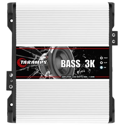 Taramps BASS 3k 1 Ohm 1 Channel Mosfet Amplifier 3000 Watts RMS, Monoblock, Subsonic Filter, Low Pass Crossover, Bass Boost, RCA, Class D, Car Audio System, Great for Subwoofers, Max Power