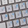 MAC Hebrew Keyboard Labels Layout with Blue Lettering ON Transparent Background view 3