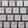 Hebrew Keyboard Sticker with Orange Lettering ON Transparent Background Works with Apple view 1