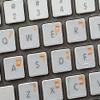 Hebrew Keyboard Sticker with Orange Lettering ON Transparent Background Works with Apple view 3