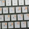 Hebrew Keyboard Sticker with Orange Lettering ON Transparent Background Works with Apple view 4