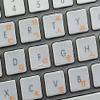 MAC Korean Keyboard Sticker with Orange Lettering ON Transparent Background view 4