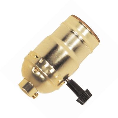 Satco 81016-1/8 IPS Cap Brite Gilt Hi-Low Turn Knob Socket (80-1016)
