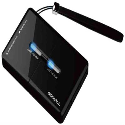 GDMALL 3-Port USB Hub, Card Reader Combo Black/Black Inspire One BB