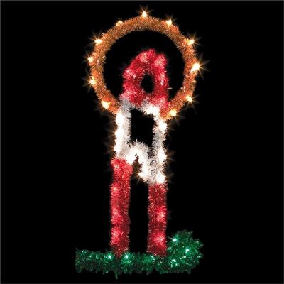 Vickerman 4' Metallic Candle Halo Commercial Pole Decoration with 40 LED Lights.