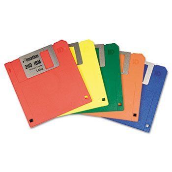 New-imation 42439 - 3.5 Diskettes, IBM-Formatted, DS/HD, 5 Assorted Colors, 10/Box - IMN42439