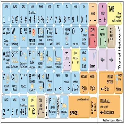 New Sabre Travel Network Keyboard Stickers