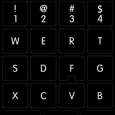 Apple English Non-Transparent Keyboard Stickers ON Black Background for Laptop
