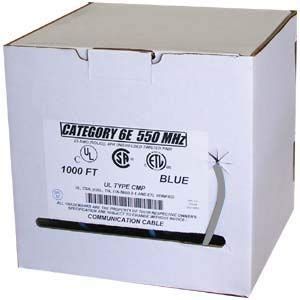 1000ft Cat 6 550MHz Solid Cable Plenum, UL/ETL/CSA - Gray