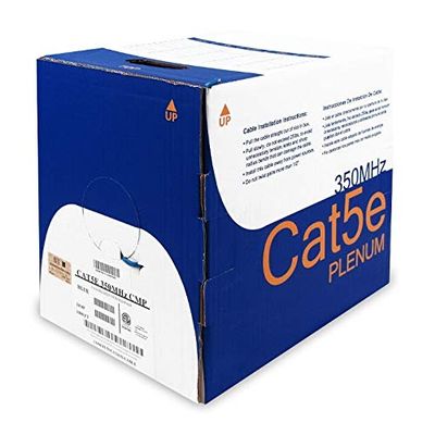 1000ft Cat5e Solid Cable Plenum, UL/ETL/CSA - Blue