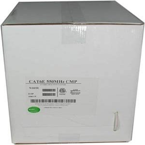 1000ft Cat 6 550MHz Solid Cable Plenum, UL/ETL/CSA - White