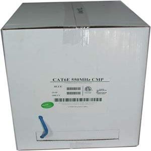 1000ft Cat 6 550MHz Solid Cable Plenum, UL/ETL/CSA - Blue